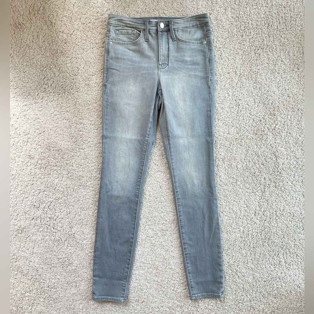 Athleta Gray Sculptek Athletic Denim Mid Rise / Low Rise Skinny Jeans Size 2
